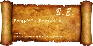 Benyák Esztella névjegykártya